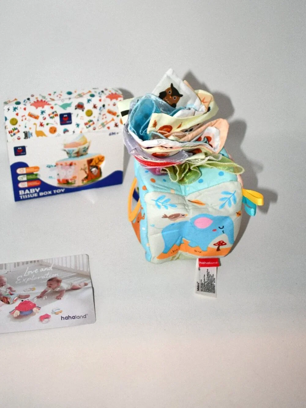 hahaland Baby Tissue Box Toy, Montessori Baby Toy, 6+ Months, NWT